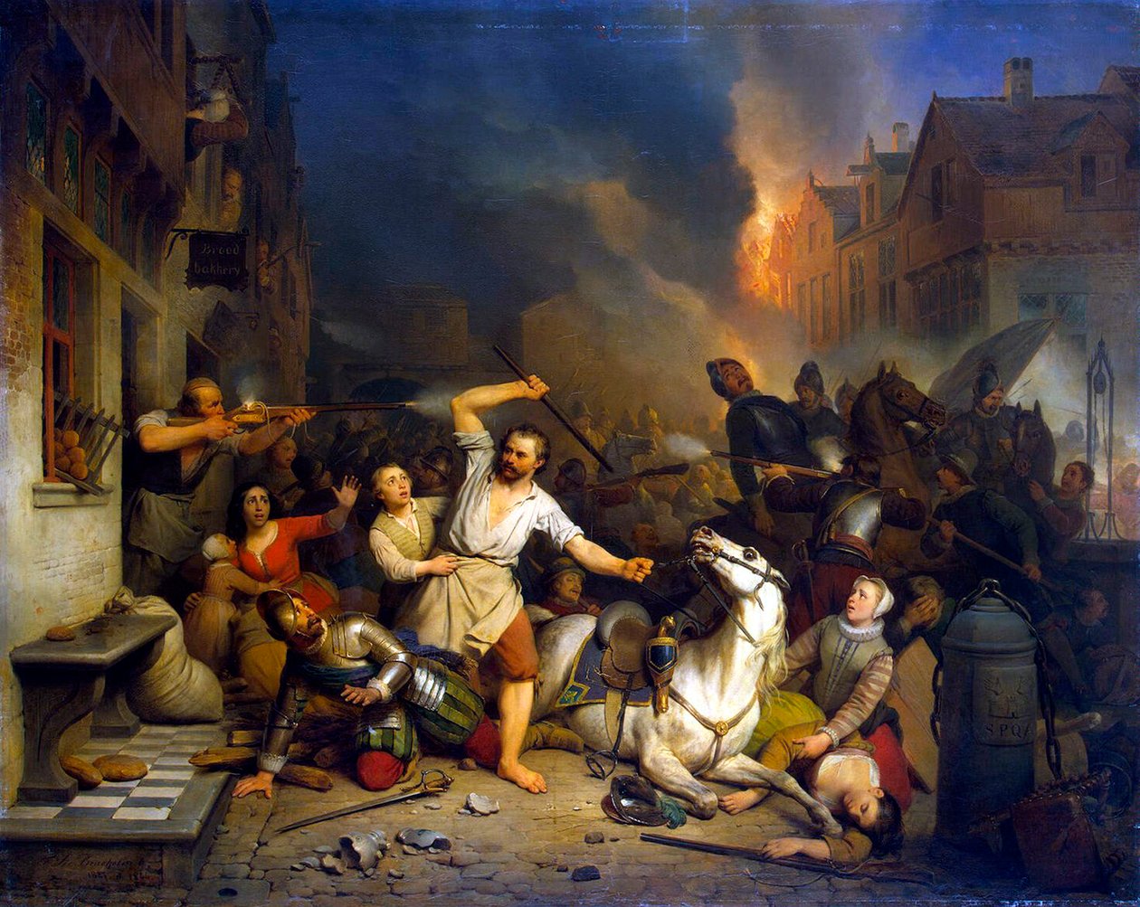 Ranskalainen raivo Antwerpenissä, 1827-1846. tekijältä Ferdinand de Braekeleer the Elder