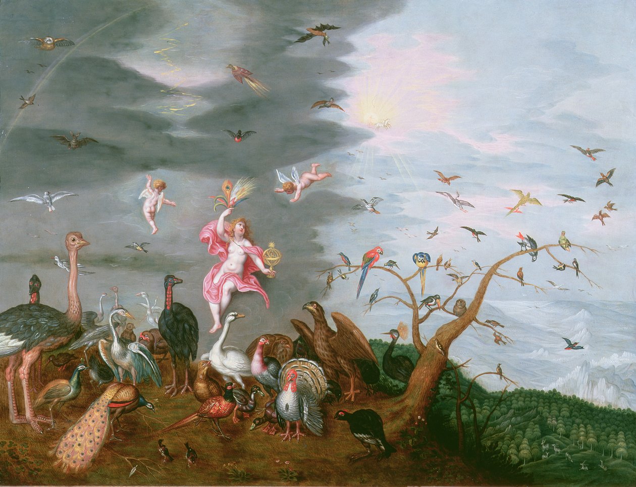 Allegoria ilmasta (öljyä kuparille) tekijältä Ferdinand van Kessel