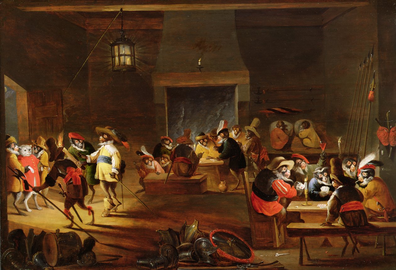 Apinat tavernassa (katso lisätietoja numerosta 92084) tekijältä Ferdinand van Kessel