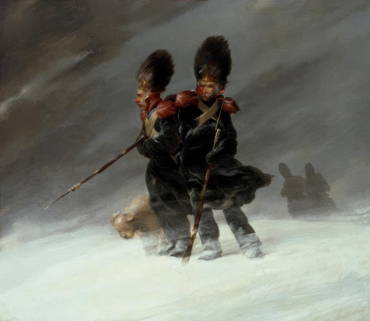 Grenadiere im Schnee tekijältä Louis Ferdinand von Rayski