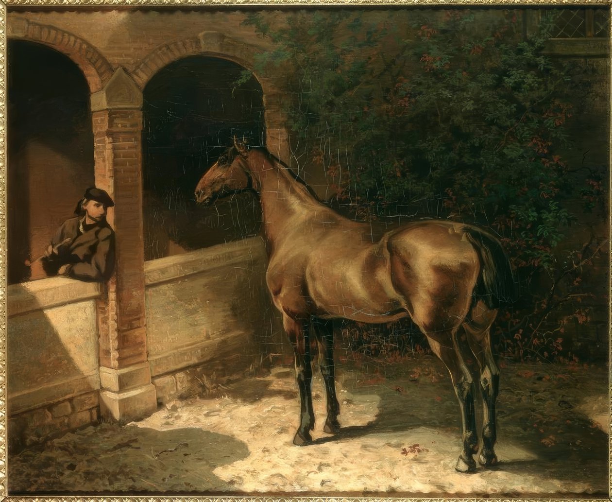 Pferd und Raucher tekijältä Louis Ferdinand von Rayski
