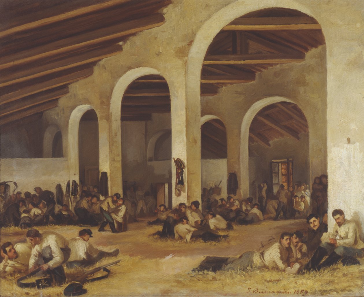 Kasarmi Modenassa, 1859 tekijältä Ferdinando Buonamici