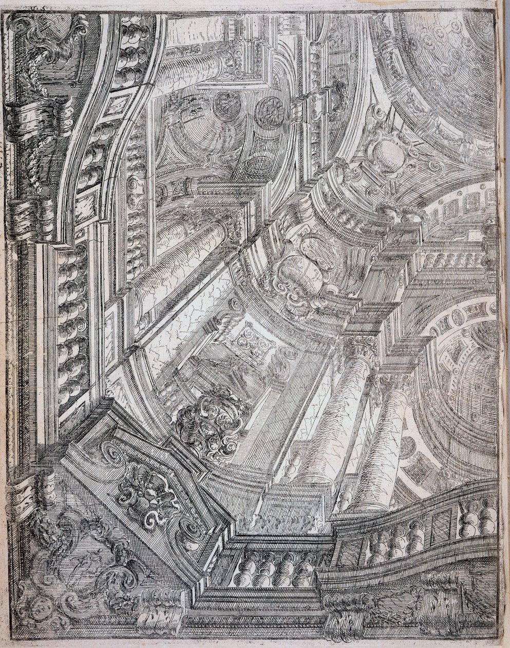 Kuvitus "Civil Architecture" tekijältä Ferdinando Galli Bibiena