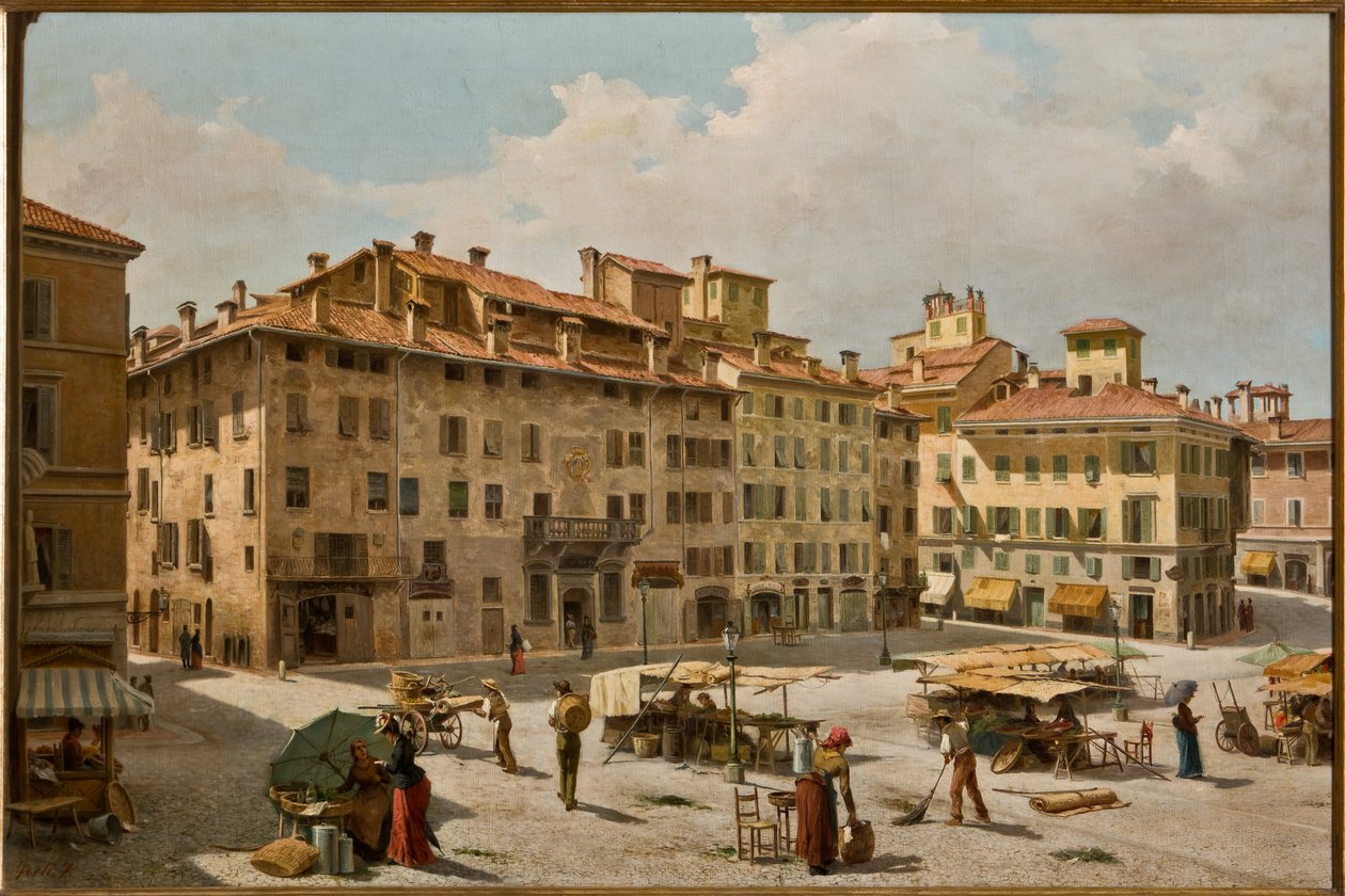 Piazza Grande Modenassa (öljy kankaalle) tekijältä Fermo Forti