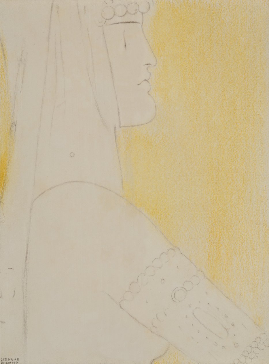 Study for Pass, n. 1908 (pastelli) tekijältä Fernand Khnopff