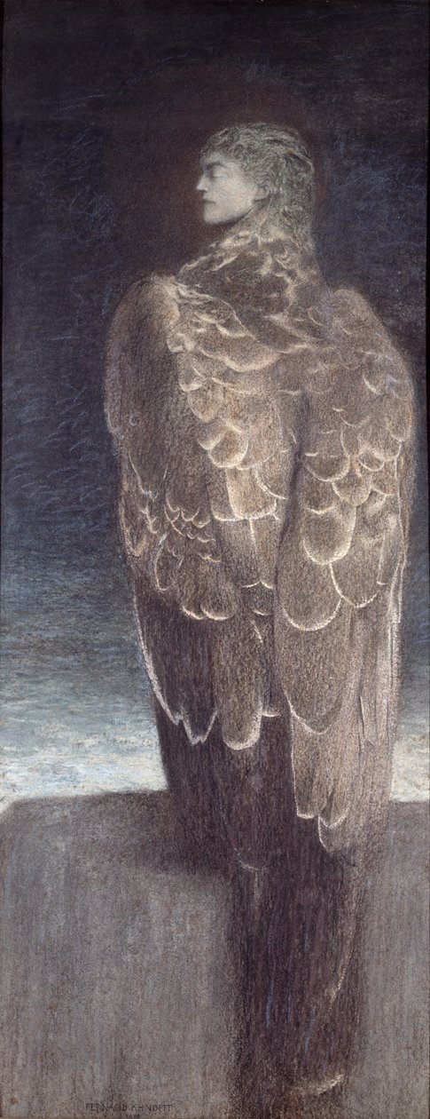 Sleeping Medusa, 1896 (pastelli paperille) tekijältä Fernand Khnopff