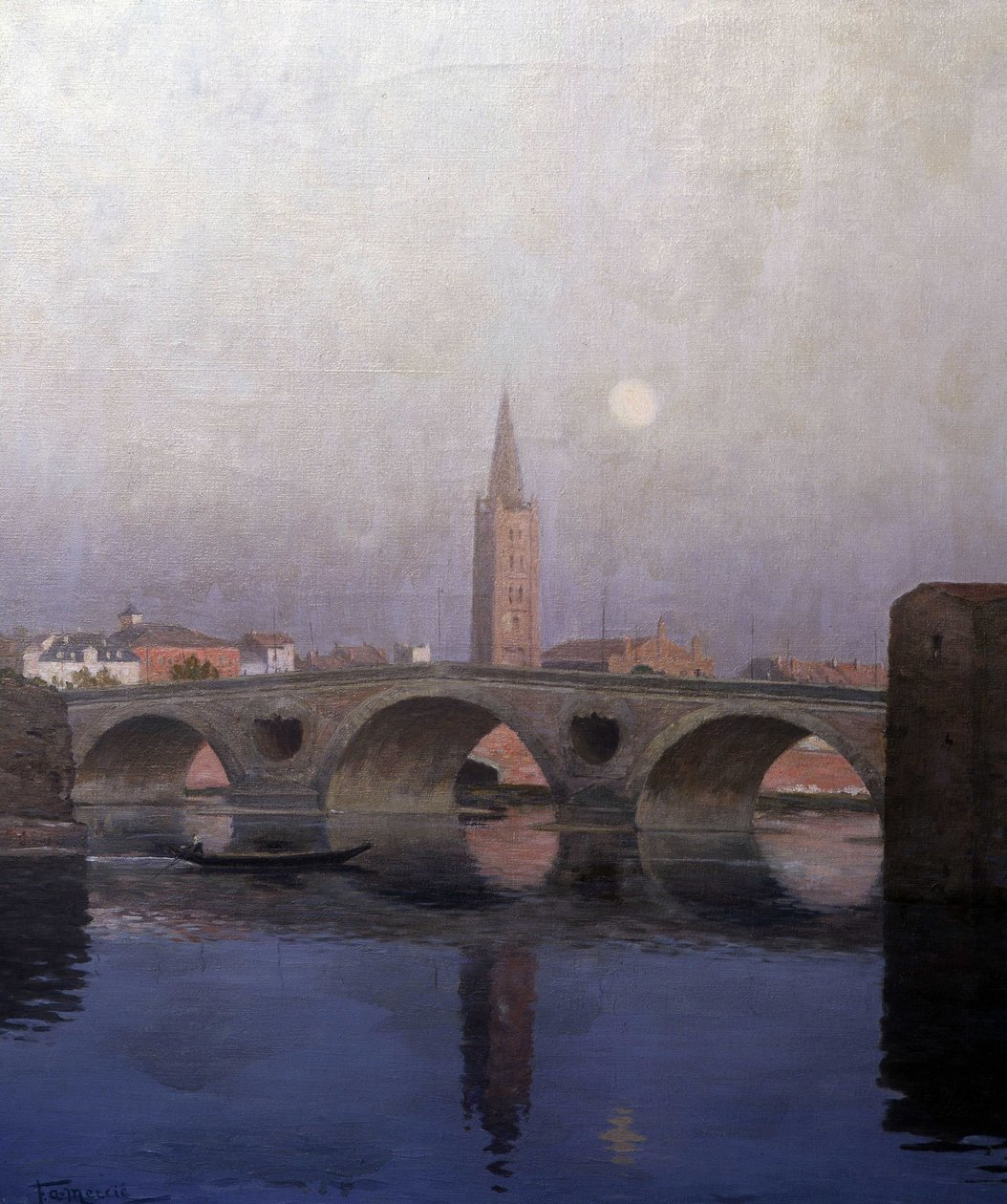 Le Pont Neuf Toulousessa, 1900-luvun alku (maalaus) tekijältä Fernand Antonin Mercié
