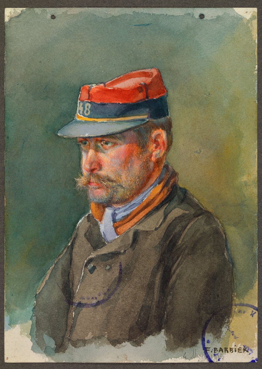 Kersantti Lecacheux 48. aluejoukosta, Gustrowista. tekijältä Fernand Barbier