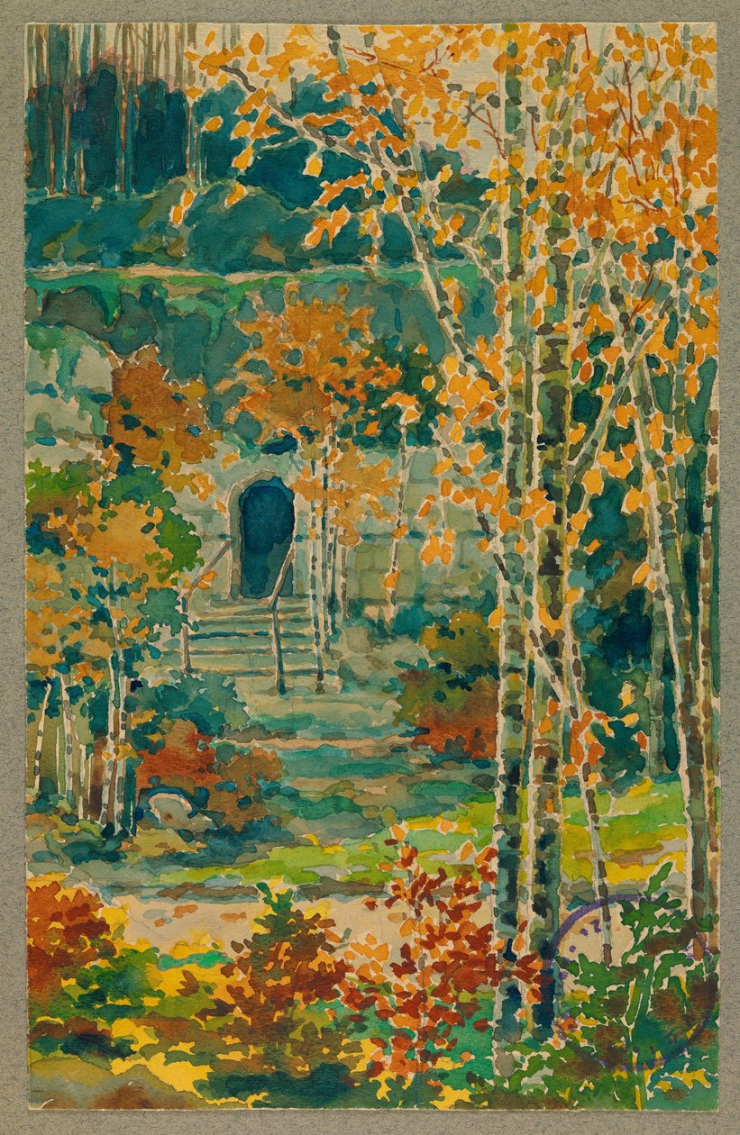 Soissonin louhokset Vaillyyn johtavan tien varrella. tekijältä Fernand Barbier