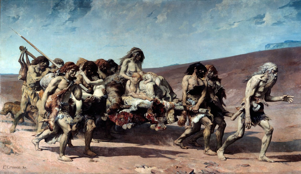 Kain, yksityiskohta. Kuvitus Victor Hugon romaanista "The Legend of the Siecles"". Fernand Cormonin (1845-1924) maalaus tekijältä Fernand Cormon