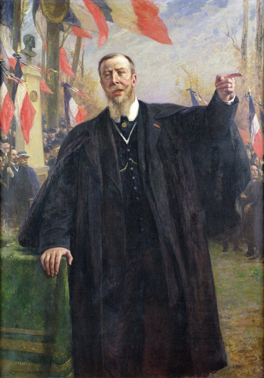 Paul Deroulede (1846-1914) pitämässä puhetta Bougivalissa tammikuussa 1913 (öljy kankaalle) tekijältä Fernand Cormon