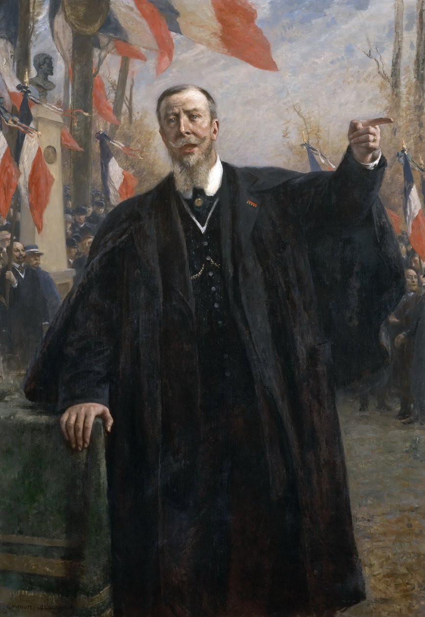 Paul Déroulède 1846-1914 pitämässä puheen Bougivalissa tammikuussa 1913 tekijältä Fernand Cormon