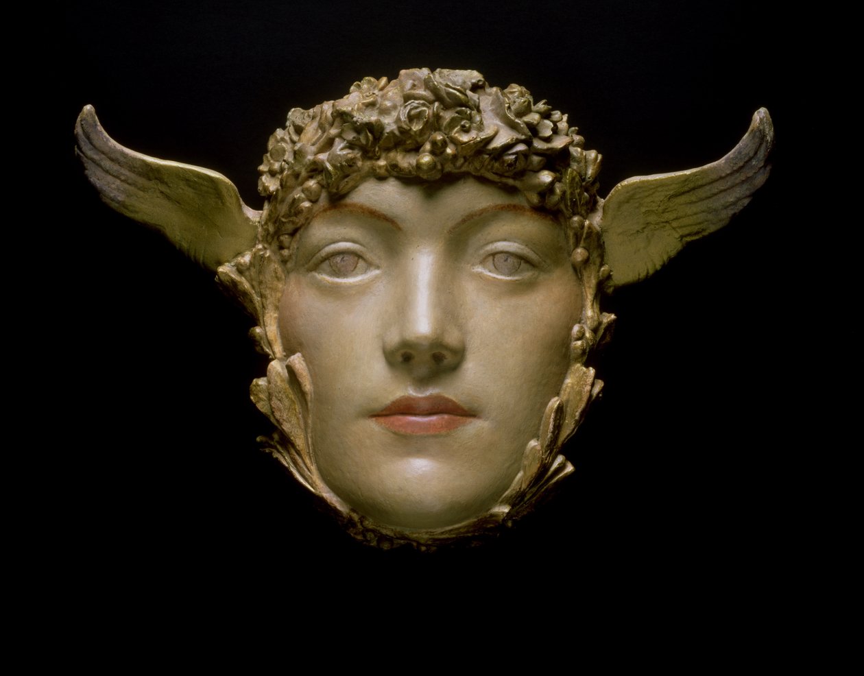 Maski, n. 1897 (kipsi) tekijältä Fernand Khnopff