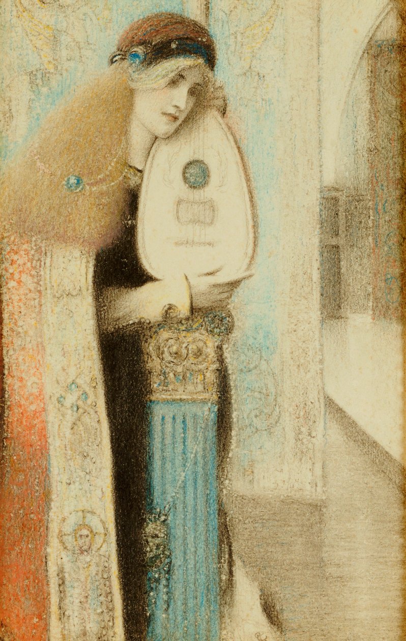 Muusikko, n. 1899 tekijältä Fernand Khnopff