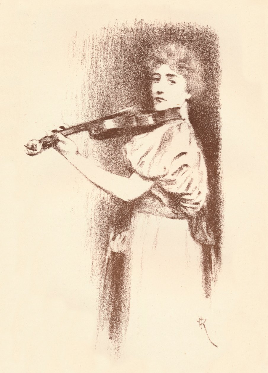 Viulisti, 1898 tekijältä Fernand Khnopff