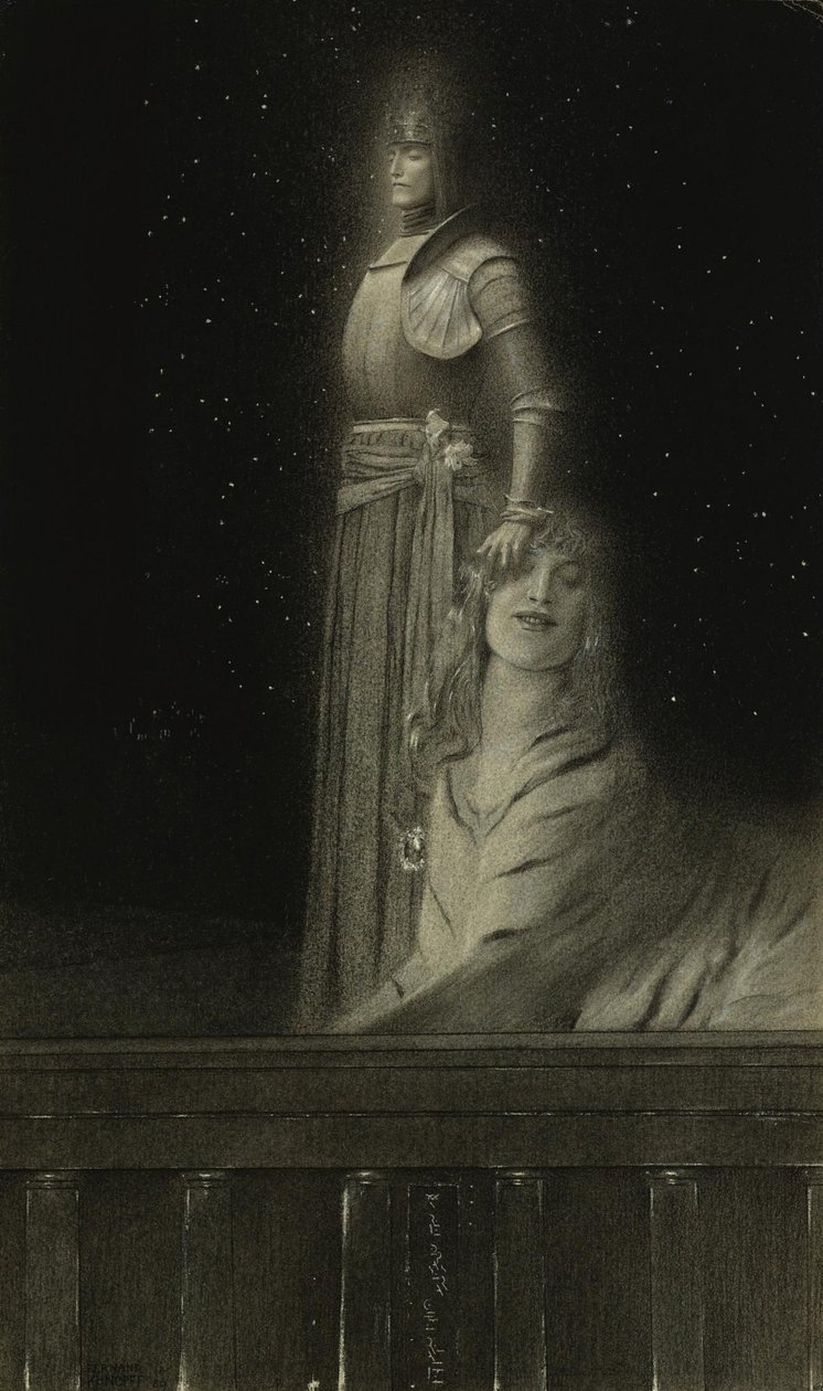 Avec Verhaeren: Ange With Verhaeren: An Angel, 1889. tekijältä Fernand Khnopff