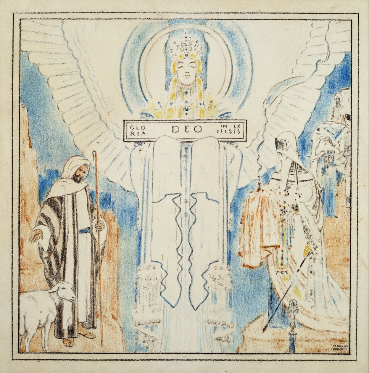 joulu enkeli; Joulu enkeli, tekijältä Fernand Khnopff