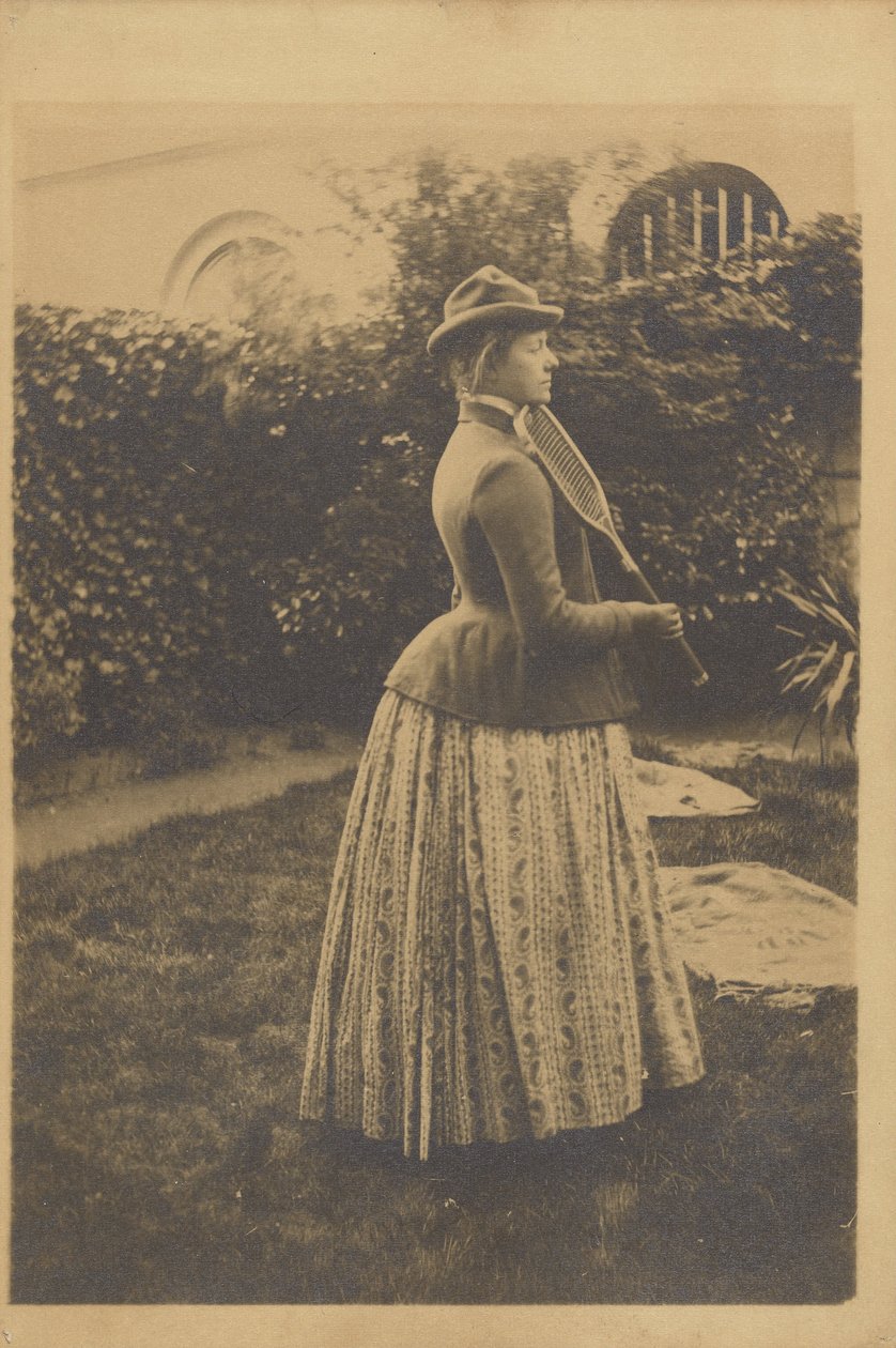 Femme à la raquette, tanssi ja jardin tekijältä Fernand Khnopff