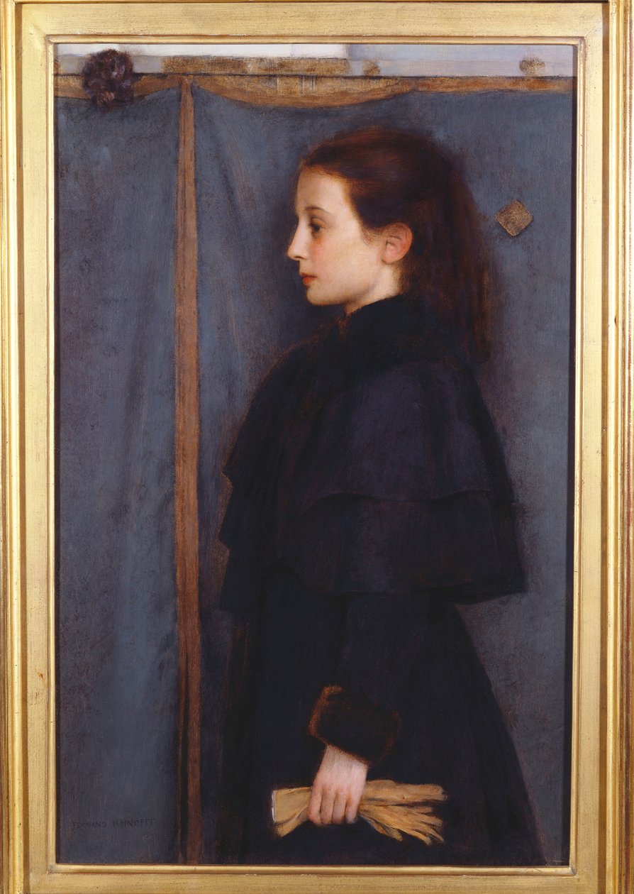 Jeanne de Bauerin muotokuva, 1890 tekijältä Fernand Khnopff