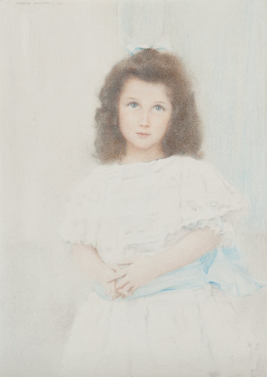 Muotokuva Renée Lambert de Rothschildista, Lambert-pankin perustajan tyttärestä, 1907 tekijältä Fernand Khnopff