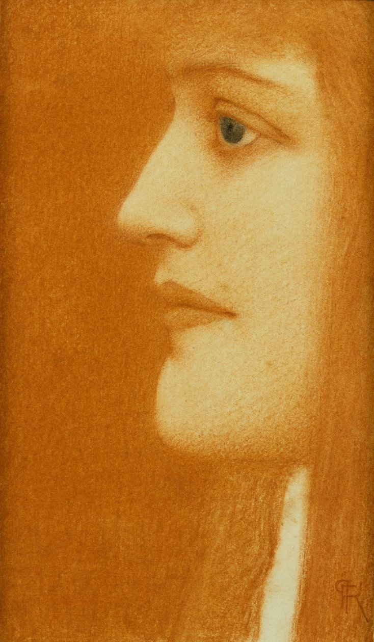 Tutkimus naisesta profiilissa, 1910 tekijältä Fernand Khnopff
