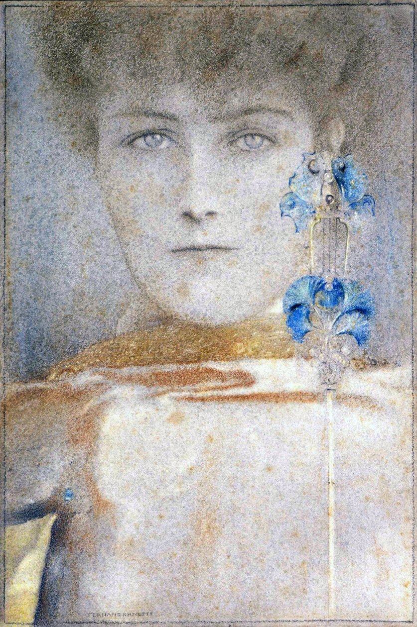 Valkoinen naamio, Fernand Khnopff (1858-1921) tekijältä Fernand Khnopff