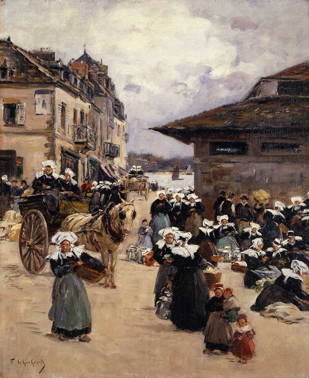 Corner Market Concarneaussa; Marssien kulma Concarneaussa, tekijältä Fernand Legout Gerard