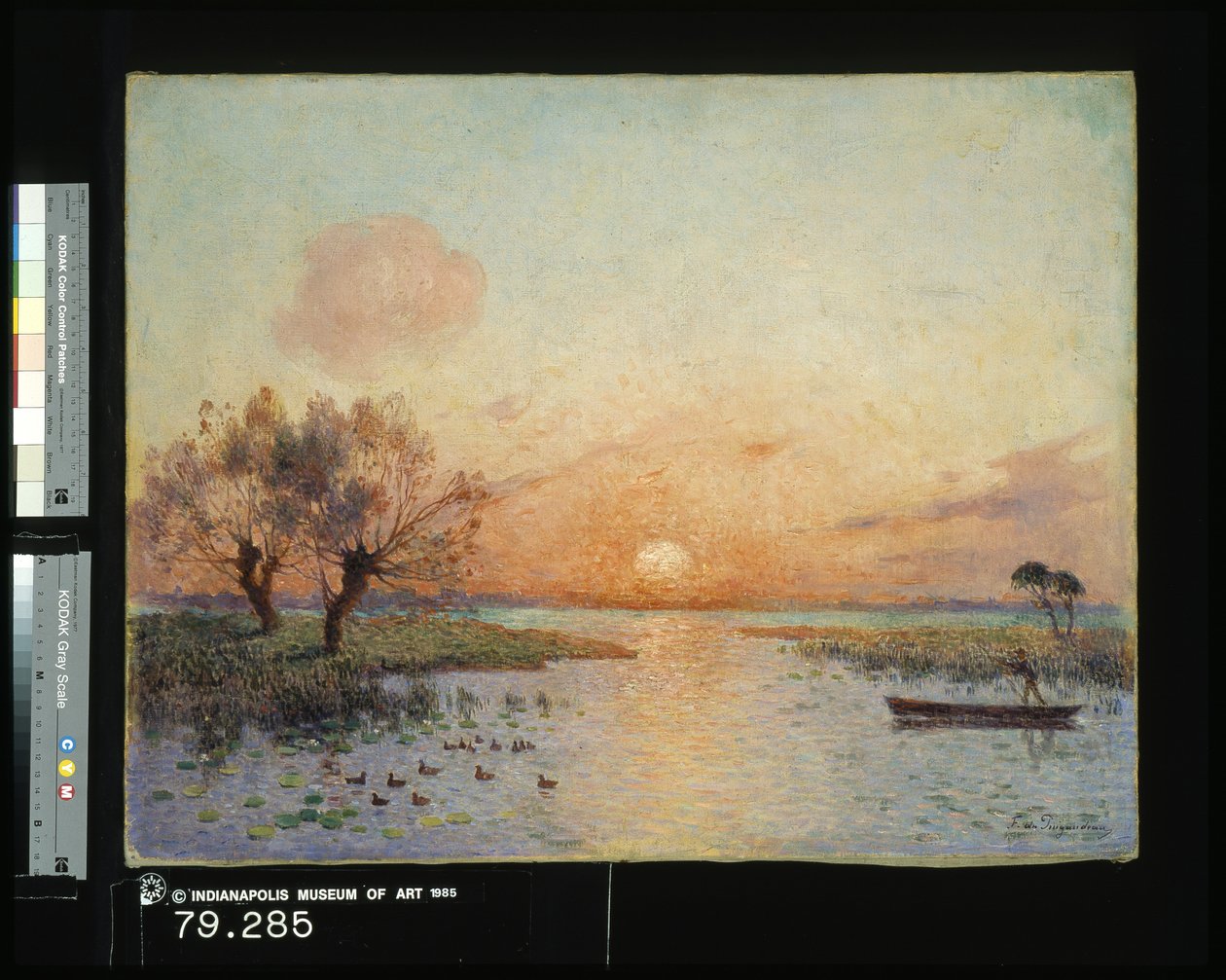 The Pond At Sunset (La Mare Au Coucher Du Soleil) (óleo sobre tela) finlandês tekijältä Fernand Loyen du Puigaudeau