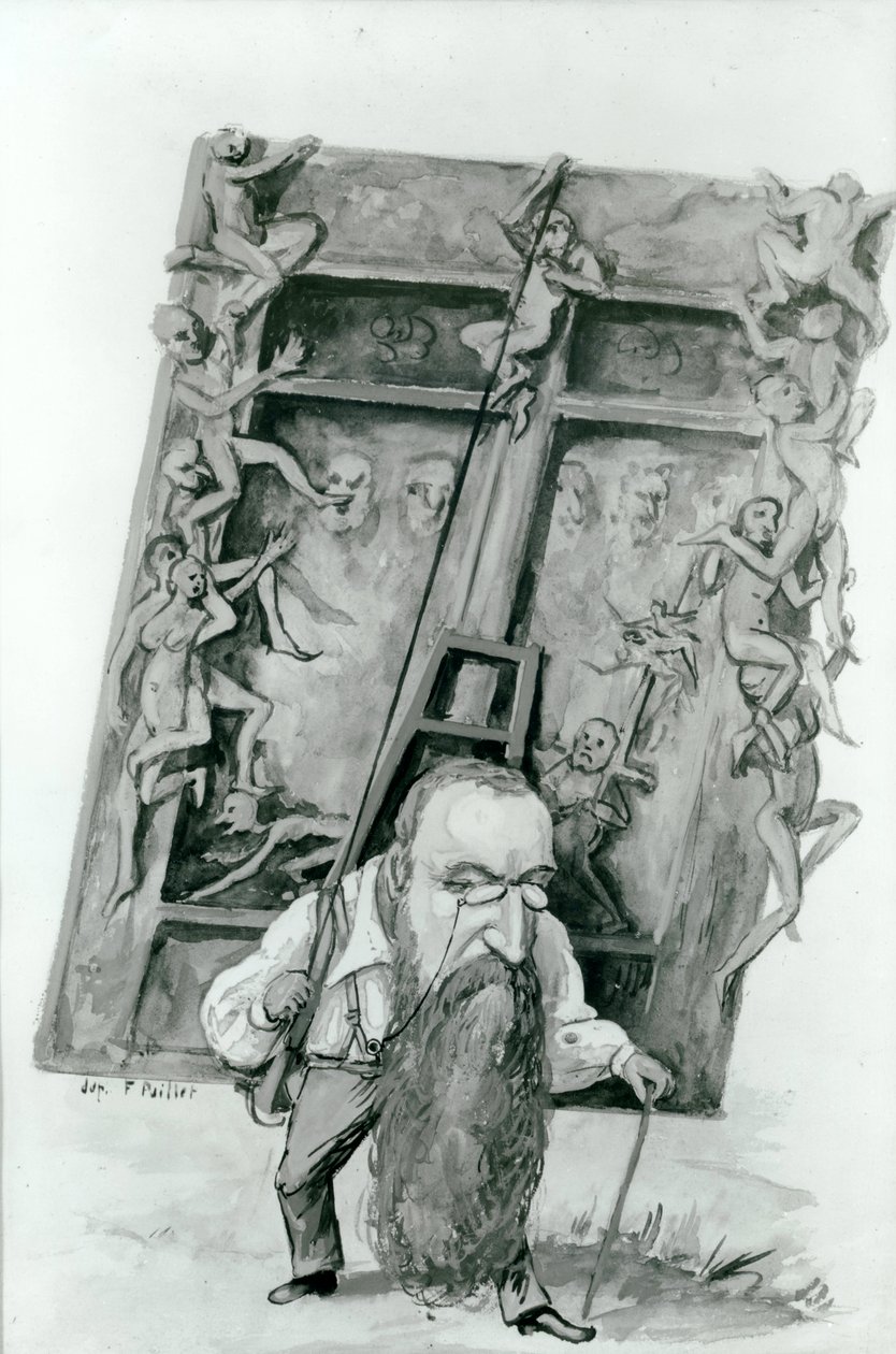 Auguste Rodinin muotokuva helvetin porteilla (wc paperille) tekijältä Fernand Paillet