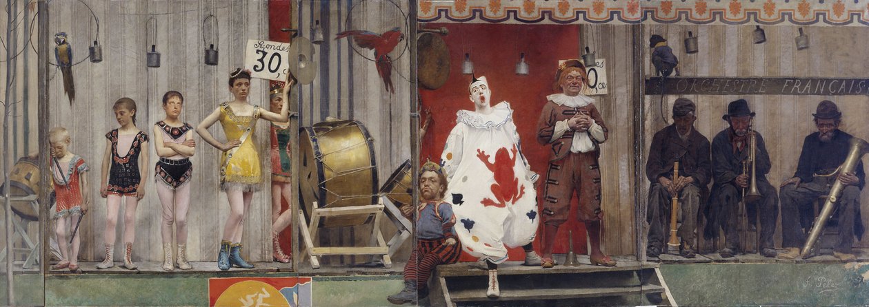 Irvokkuutta ja kurjuutta - Les Saltimbanques, 1888 (öljy kankaalle) tekijältä Fernand Pelez