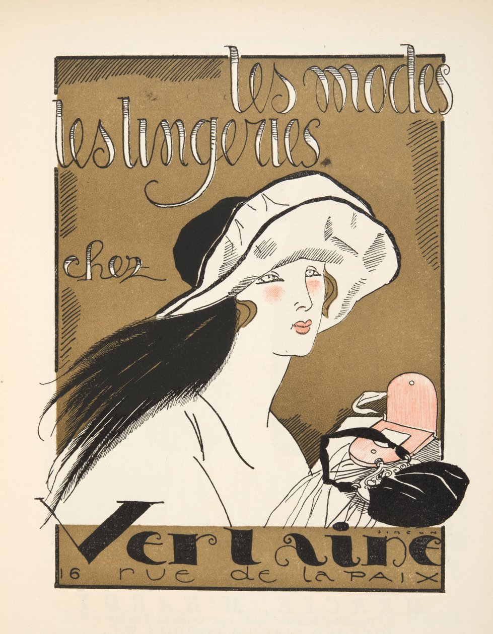 Mainos Verlaine, Gazette de Bon Ton, pub. 1920 (stensiiliprintti) tekijältä Fernand Siméon