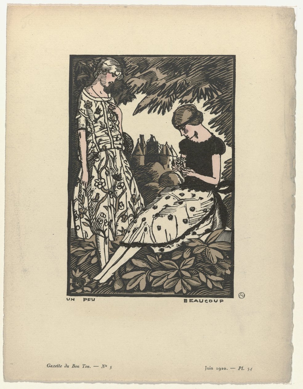 Gazette du Bon Ton, 1920 - nro 5, pl. 34: vähän paljon tekijältä Fernand Siméon
