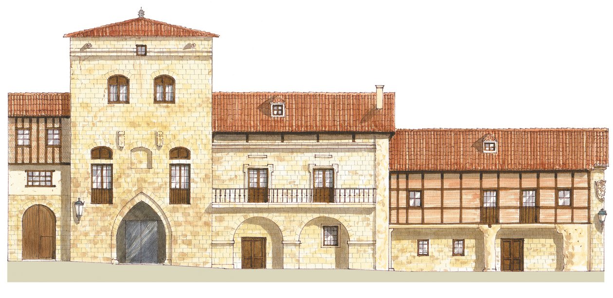 Perinteiset talot. Santillana del Mar, Kantabria, Espanja tekijältä Fernando Aznar Cenamor