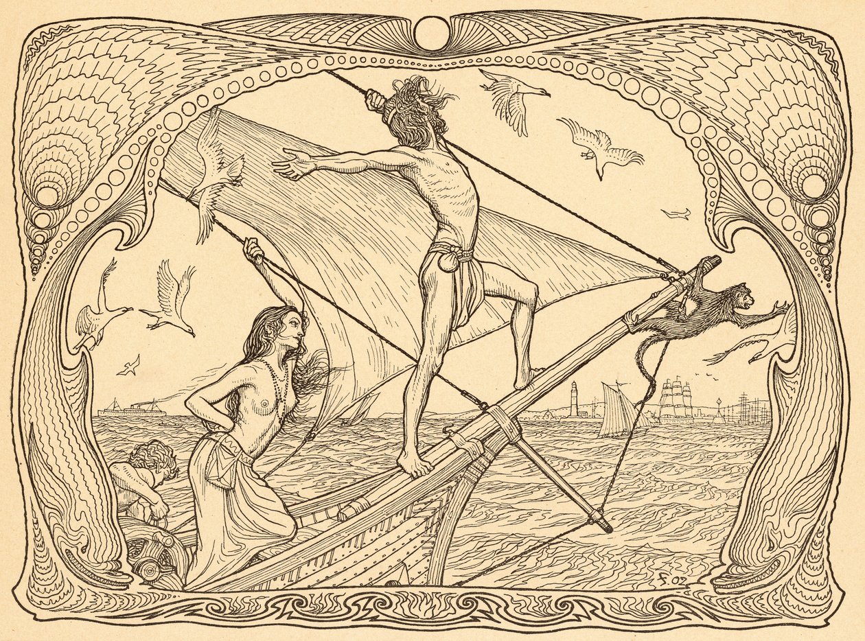 Ihmisille, levy 1, portfoliosta "Lebenszeichen", pub. 1908 Berliinissä, kirjoittanut Fritz Heyder Verlag tekijältä Fidus