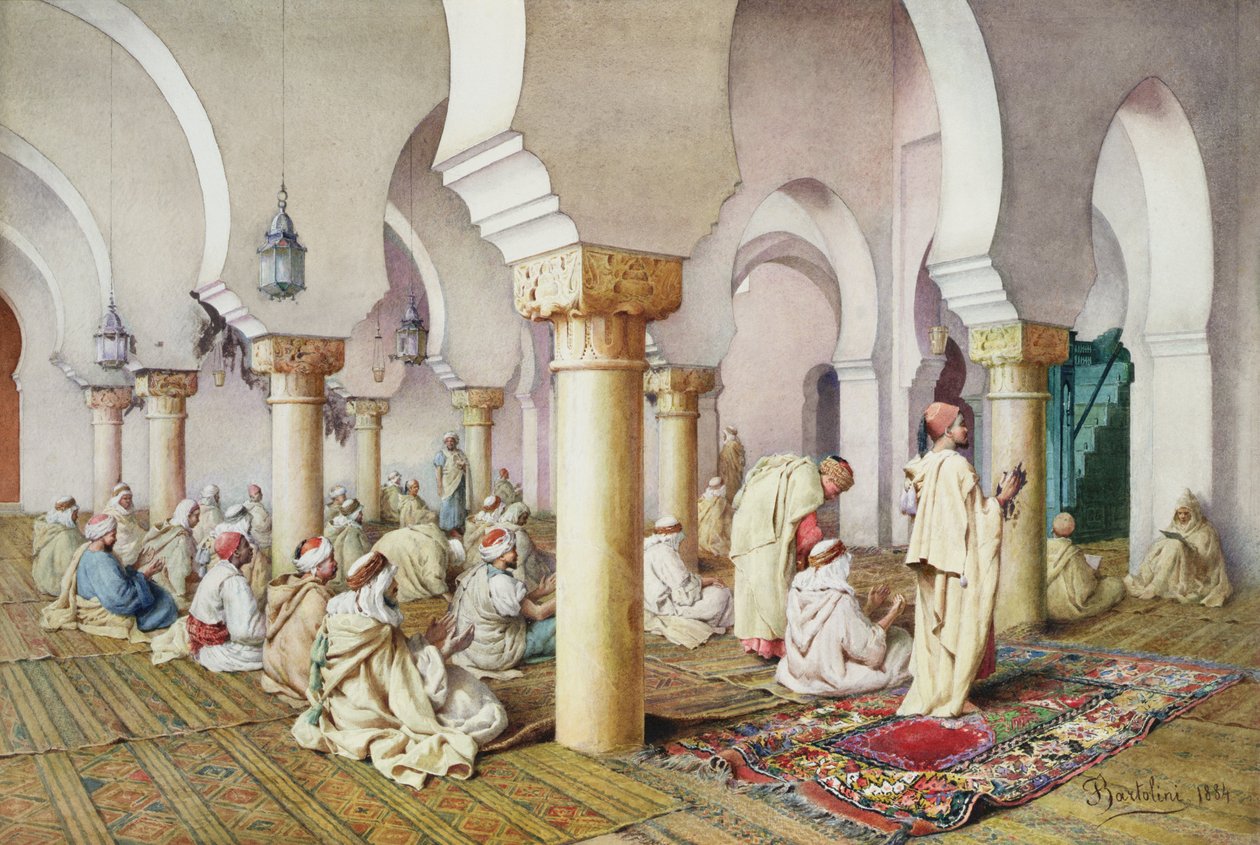Rukouksessa moskeijassa, 1884 tekijältä Filipo or Frederico Bartolini
