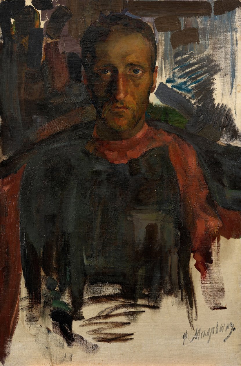 Runoilija Nikolai Gumiljovin muotokuva 1886-1921 tekijältä Filipp Andreevic Maljavin