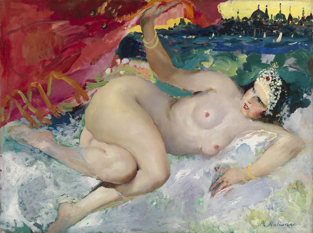""Danae"" Filipp Andreevich Maliavin (Maliavine) (tai Andreyevich Malyavin) maalaus (1869-1940) Yksityinen kokoelma tekijältä Filipp Andreevich Maliavin
