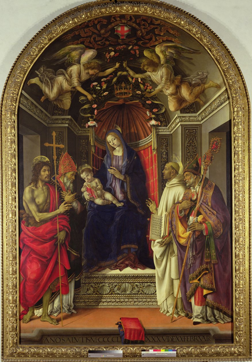 Madonna ja lapsi pyhien kanssa, 1486 (tempera taulussa) tekijältä Filippino Lippi
