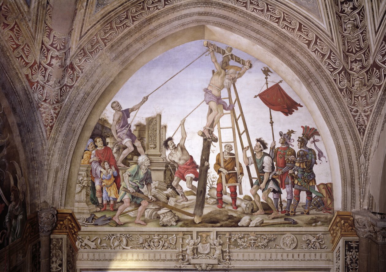Pyhän Filippuksen marttyyrikuolema, Strozzi-kappelin etelämuuri, n. 1497-1502 tekijältä Filippino Lippi
