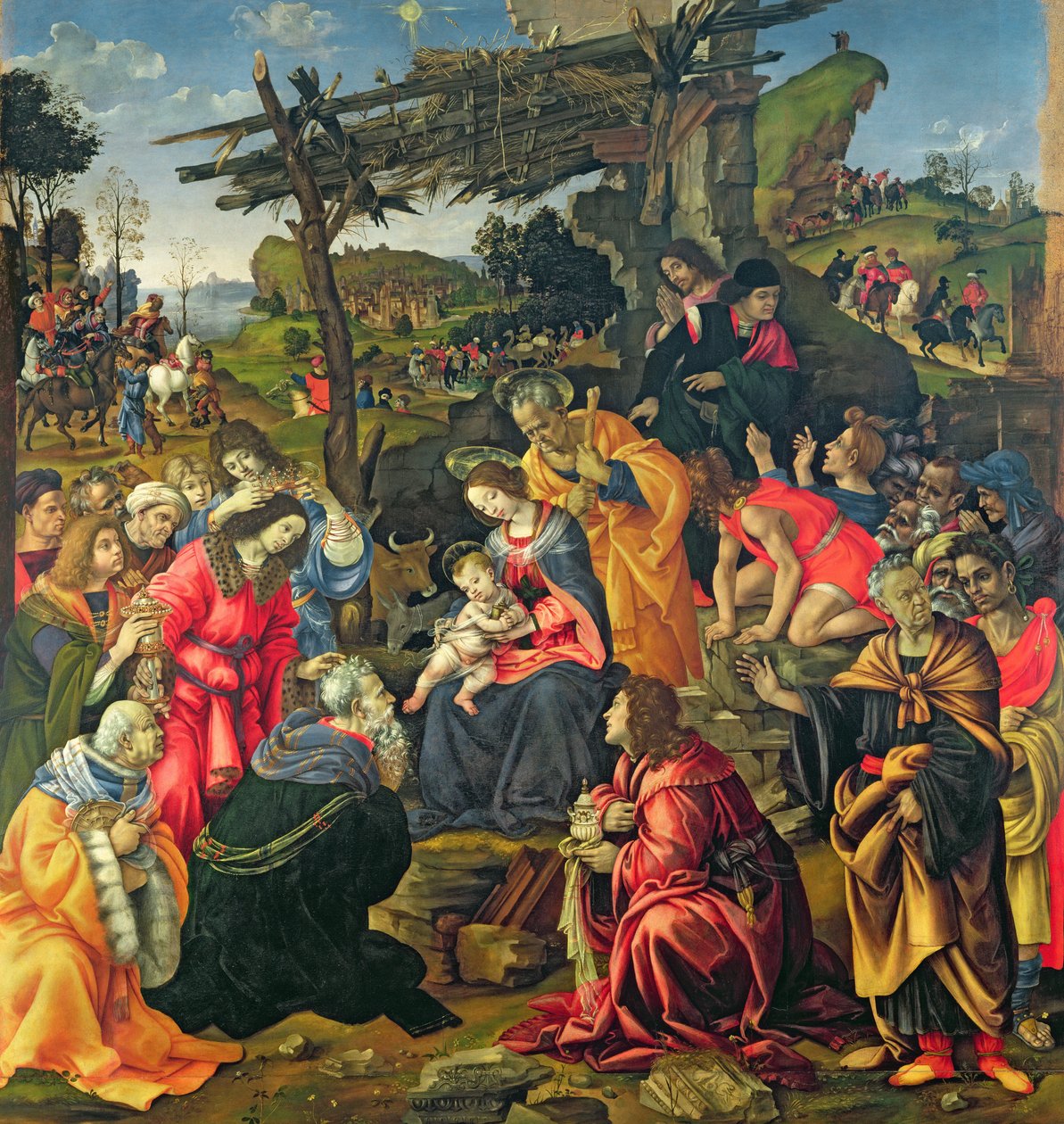 Maagien palvonta, 1496 tekijältä Filippino Lippi