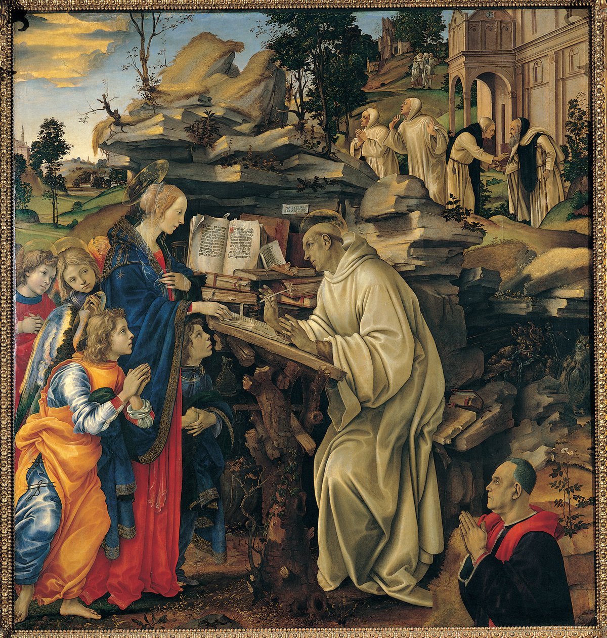 Neitsyt Marian ilmestyminen Pyhälle Bernardille tekijältä Filippino Lippi