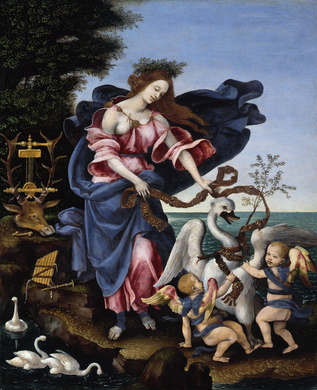 Italian kieli: Allegory of Music Allegory of Music (Erato) tekijältä Filippino Lippi