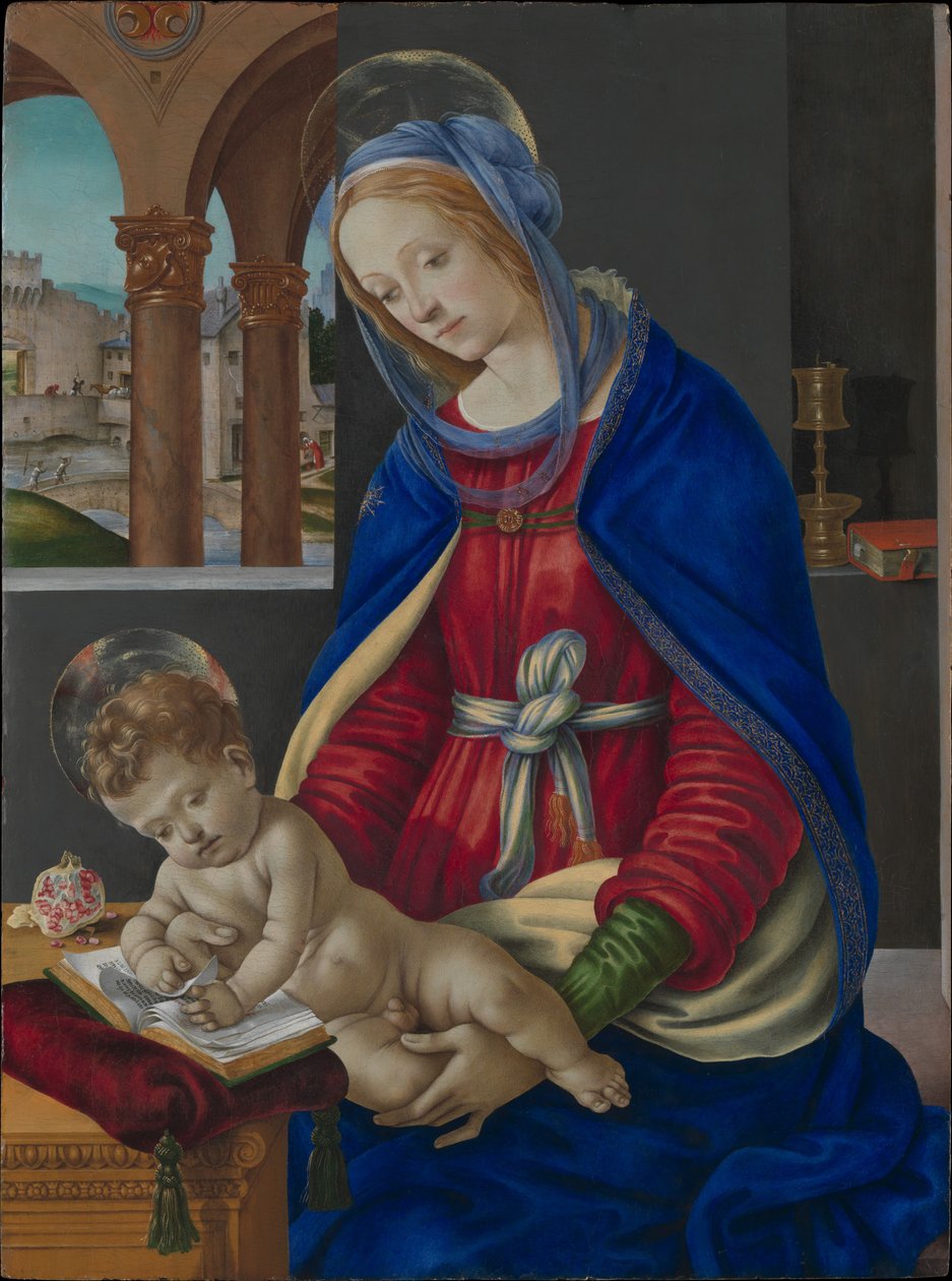 Neitsyt Maria ja lapsi tekijältä Filippino Lippi