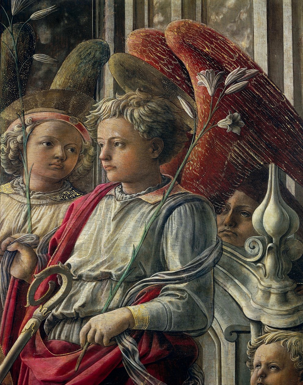 Madonna ja lapsi enkelien ja pyhien kanssa, jota kutsutaan myös Filippo Lipin (n. 1406-1469) Neitsyt Mariaksi tai Barbadorin alttaritauluksi, tempera puulle, 208x244 cm tekijältä Filippino Lippi
