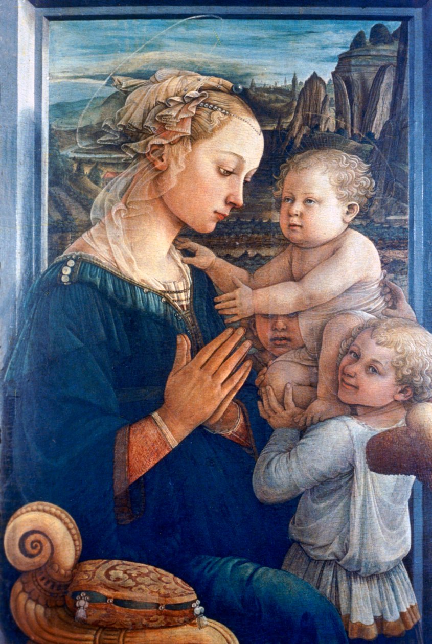 Madonna ja lapsi enkelien kanssa, c1455 tekijältä Filippino Lippi
