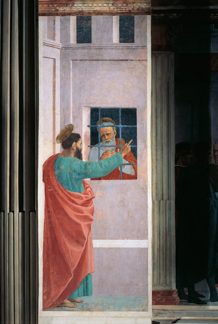 Pyhä Paavali vierailee Pyhän Pietarin luona vankilassa, kirjoittanut Filippino Lippi tekijältä Filippino Lippi