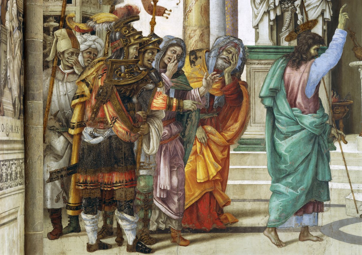 Pyhä apostoli Filippus Marsin temppelin edessä Hierapolisissa tekijältä Filippino Lippi