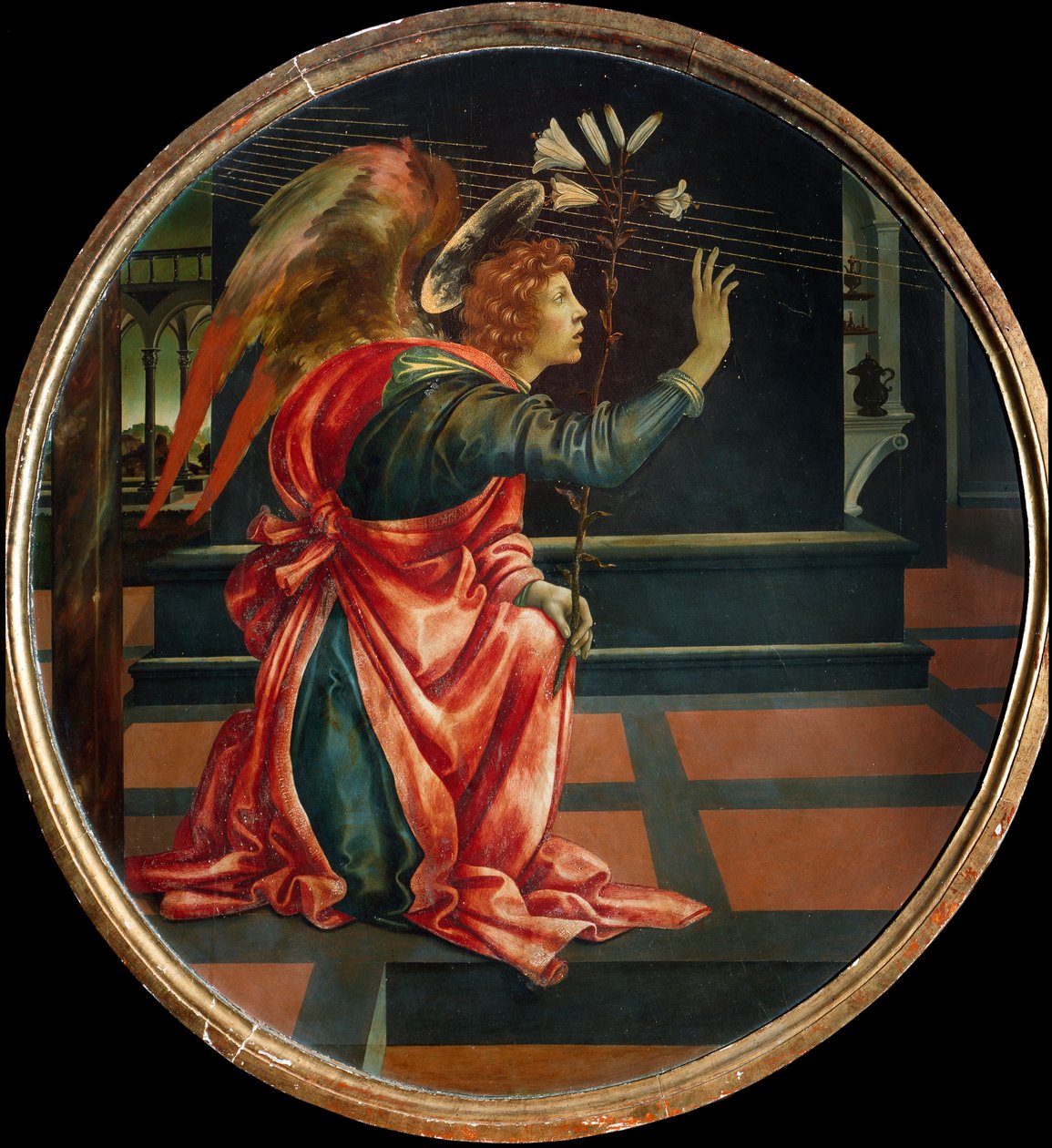 Ilmestys, 1483 (öljy puulevylle) tekijältä Filippino Lippi