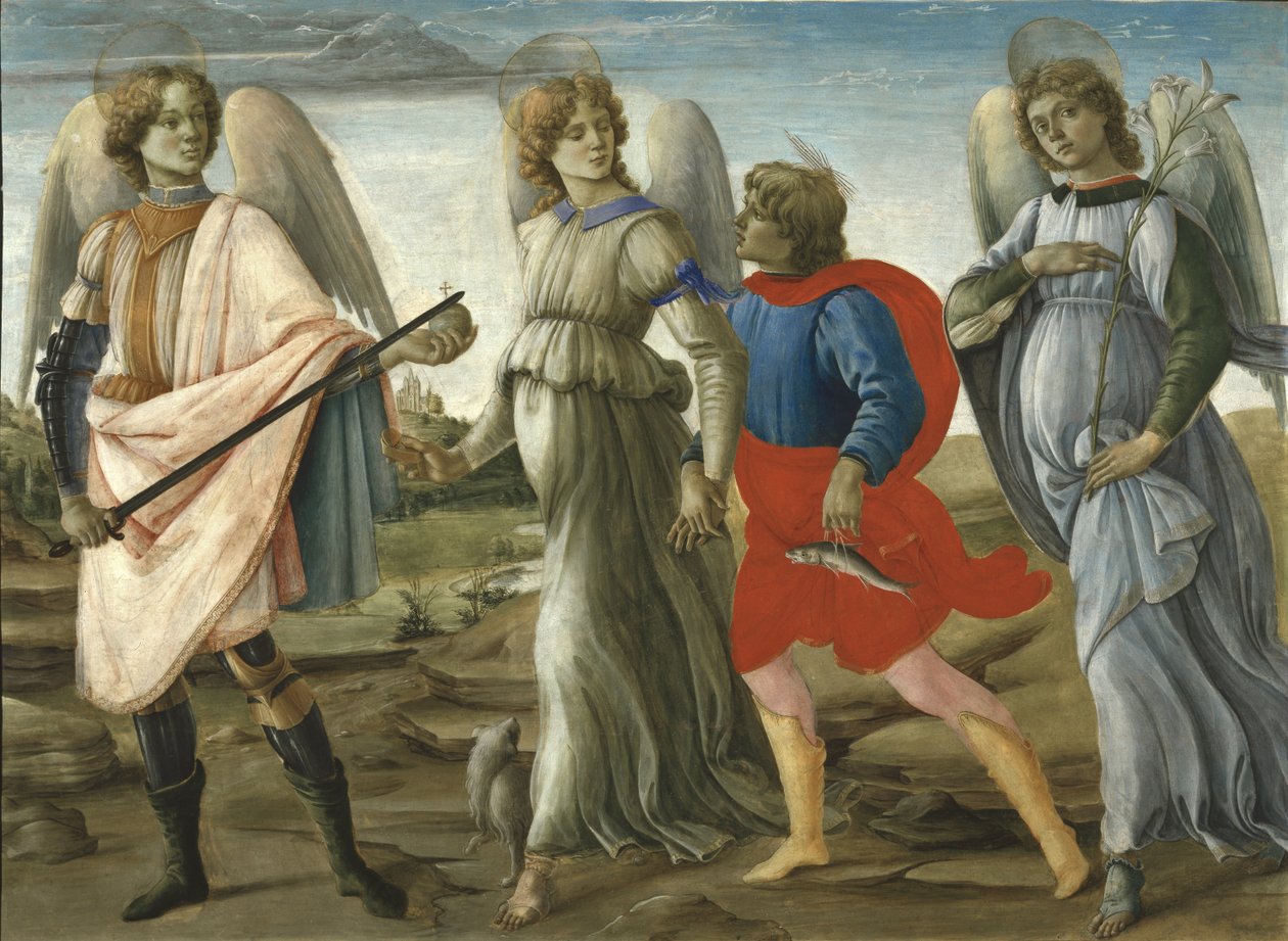 Kolme arkkienkeliä nuoren Tobiaksen kanssa, 1477-78 tekijältä Filippino Lippi
