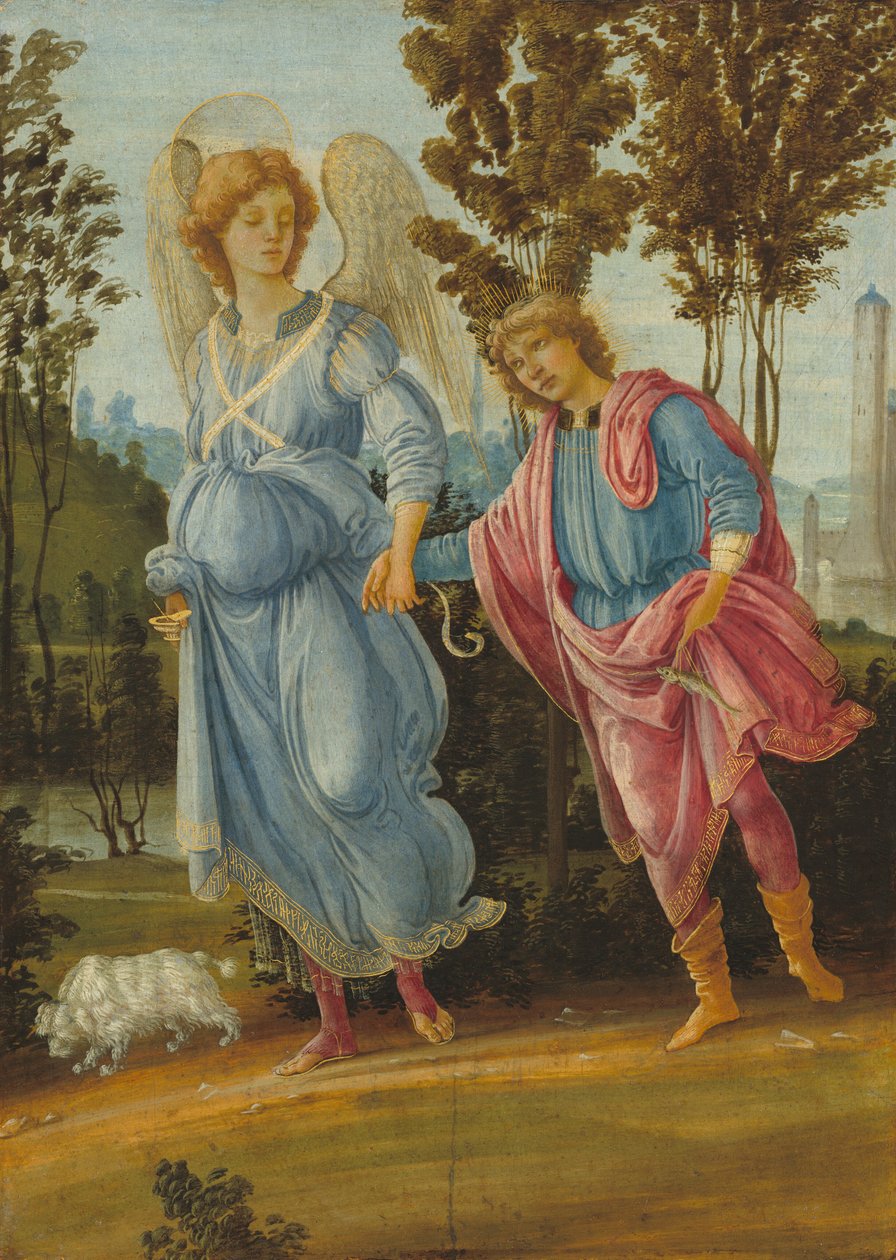 Tobias ja enkeli, c. 14751480. tekijältä Filippino Lippi